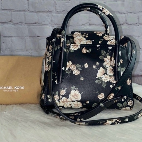 Michael Kors Mini Floral BANCROFT Satchel/WALLET w/Pocket 2pc Set - Picture 6 of 11